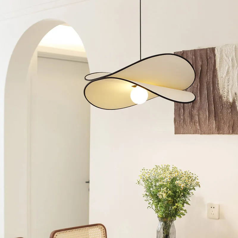 French style artistic chandelier pendant light with fabric potato chips texture in modern simplicity design
