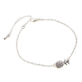 Adjustable women's pineapple bracelet with alloy fruit charm in gold or silver finish, showing clasp and chain details