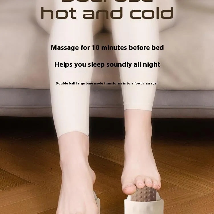 Massage ball with double-ball design for cold and hot compress therapy