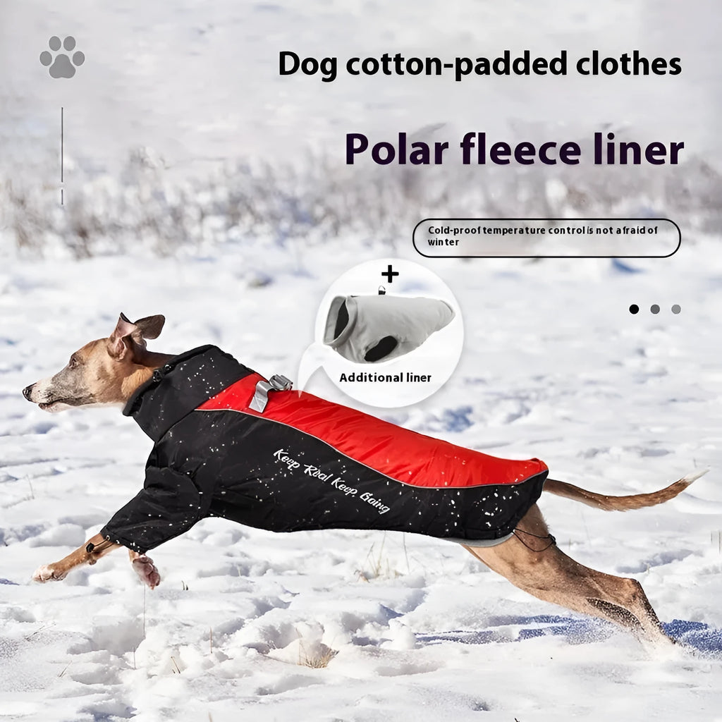 Polar fleece liner dog jacket in multiple colours for sizes XL through 6XL
