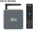 Smart voice set-top box with remote control, HDMI cable, and power adapter on a table