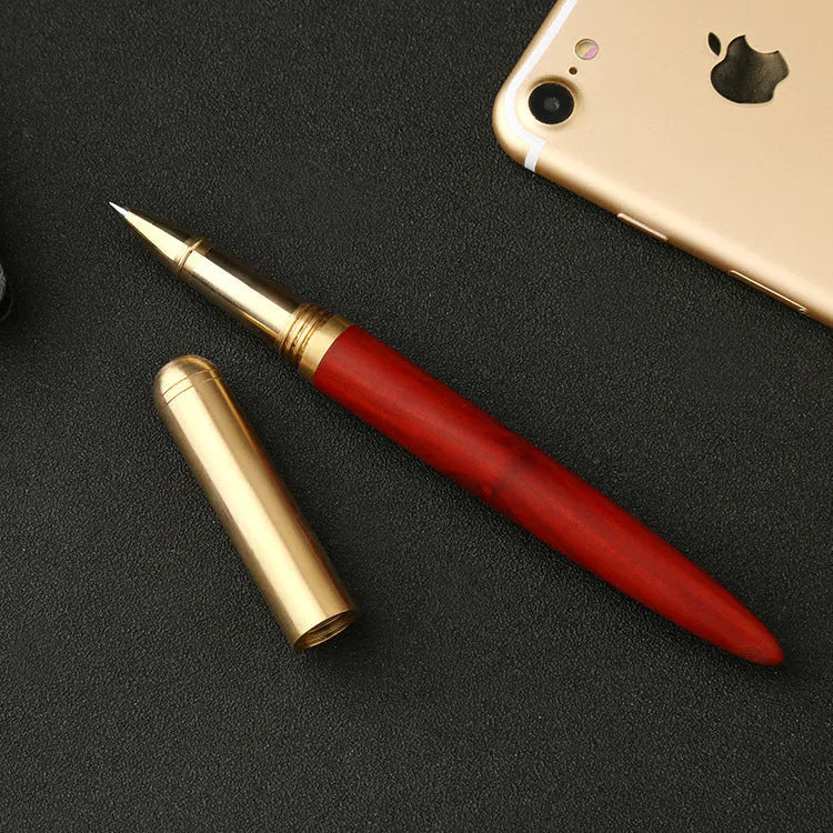 Brass and solid wood signature pen in choice of five wood finishes including ebony and rosewood.