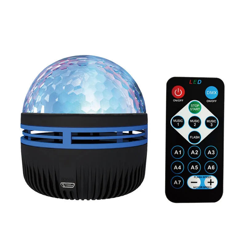 LED star galaxy projector lamp with rotating effects, acrylic shade, and 5V USB power for bedroom or party use