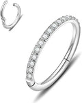 Stainless steel seamless nose ring in round shape with electroplated colour options, showing size variations