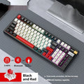 Bluetooth wireless mechanical gaming keyboard in black and red colour with USB receiver