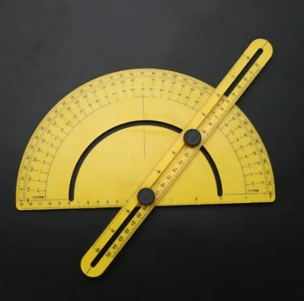 ABS plastic carpentry ruler with 180-degree measuring arm and scale board for angle verification