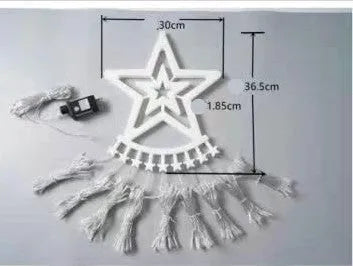 LED five-pointed star waterfall light, 1000 mm, PVC shell, IP44, warm white or four-colour, indoor outdoor decoration