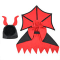 Black polyester vampire cloak and hat Halloween costume for pets on small dog