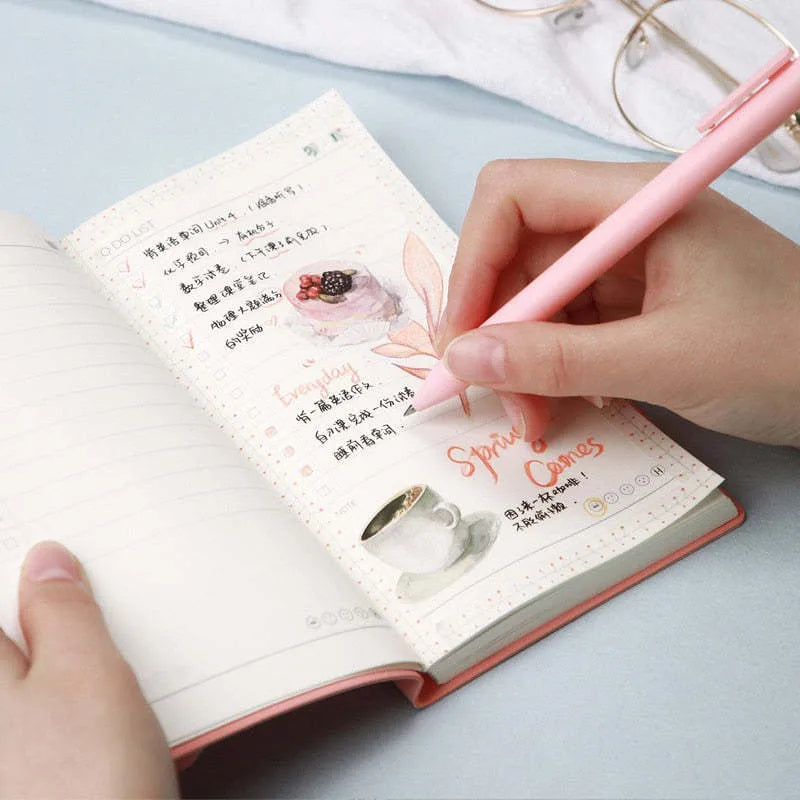 Simple style portable todo list notebook with PU cover in macaron colours and 96 sheets of eye protection paper