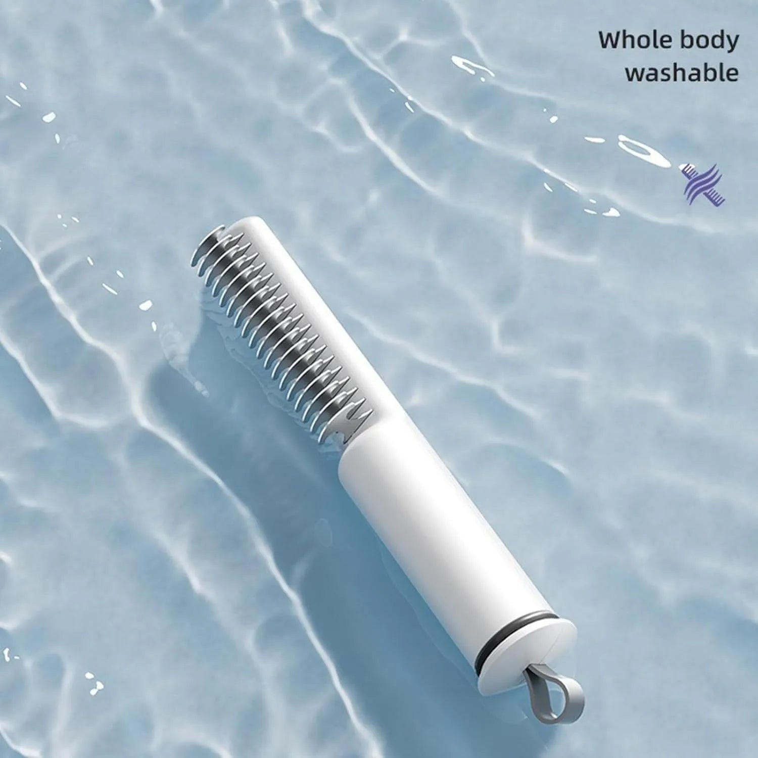 Stainless steel dematting comb for pets with 18.8cm length and user-friendly handle for removing hair knots and mats