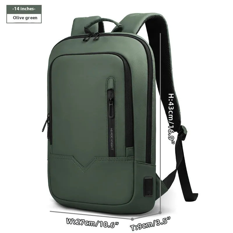 Lightweight small polyester commuter backpack with USB port, shown in a solid colour.