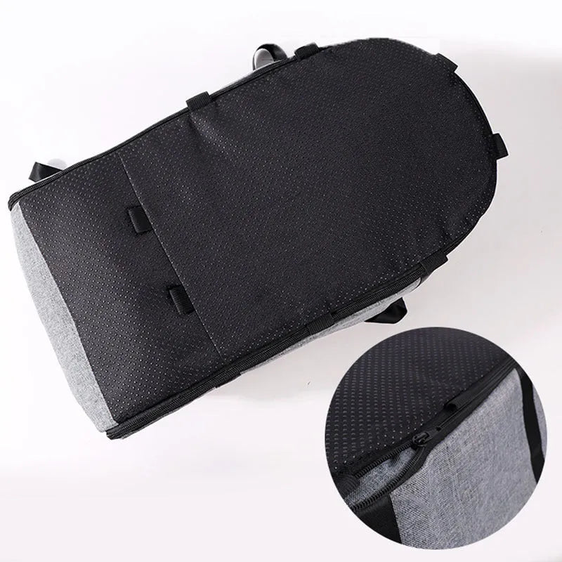 Outdoor Pet Kennel Four Seasons Universal in grey, blue, red, or grey mesh, showing cloth construction for dog car travel.