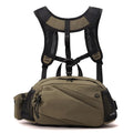 Unisex nylon backpack with a detachable waist bag in army green colour.