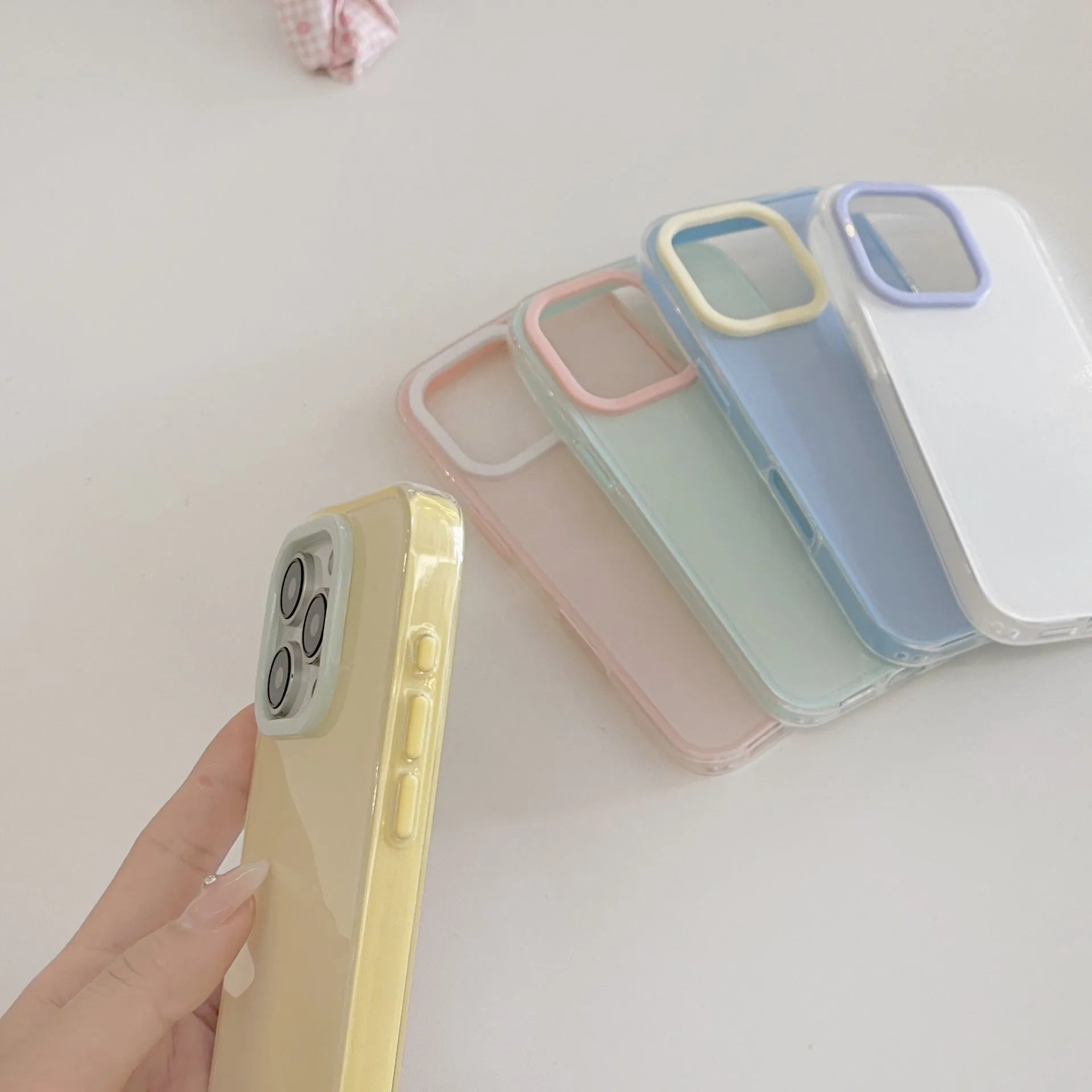 iPhone silicone phone case in jelly solid blue colour showing all-inclusive design