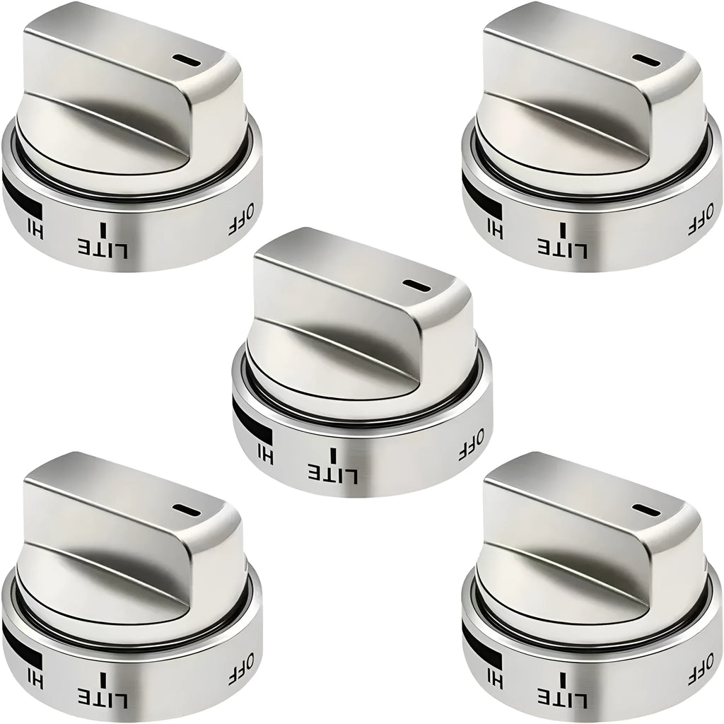 Silver metal oven stove knob replacement part 5.3cm diameter