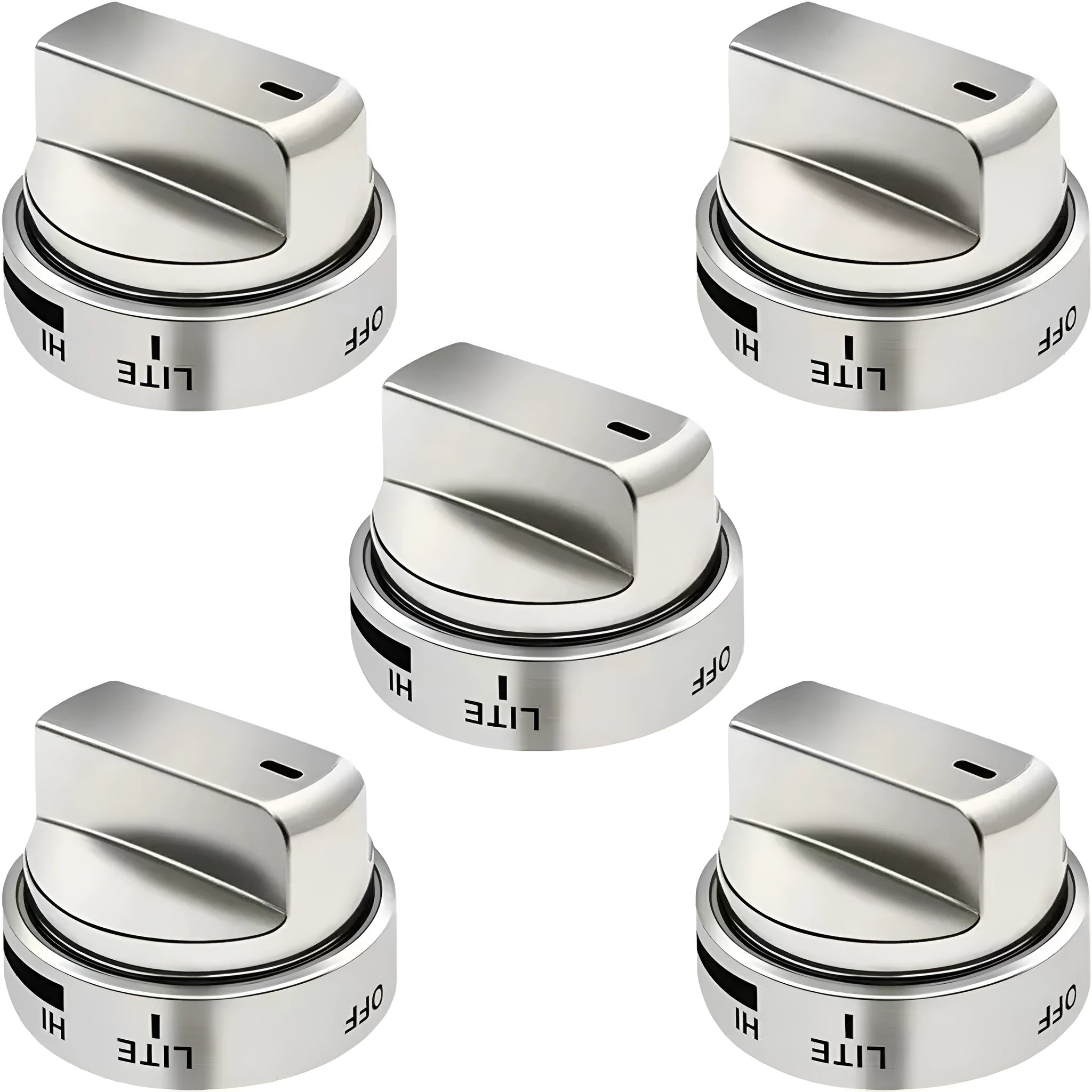 Silver metal oven stove knob replacement part 5.3cm diameter