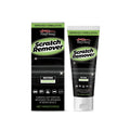 100g tub of automobile paint scratch repair paste on a car bonnet near a scratch.