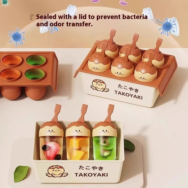 Plastic octopus ball ice cream mould with modern design for making uniform frozen dessert portions