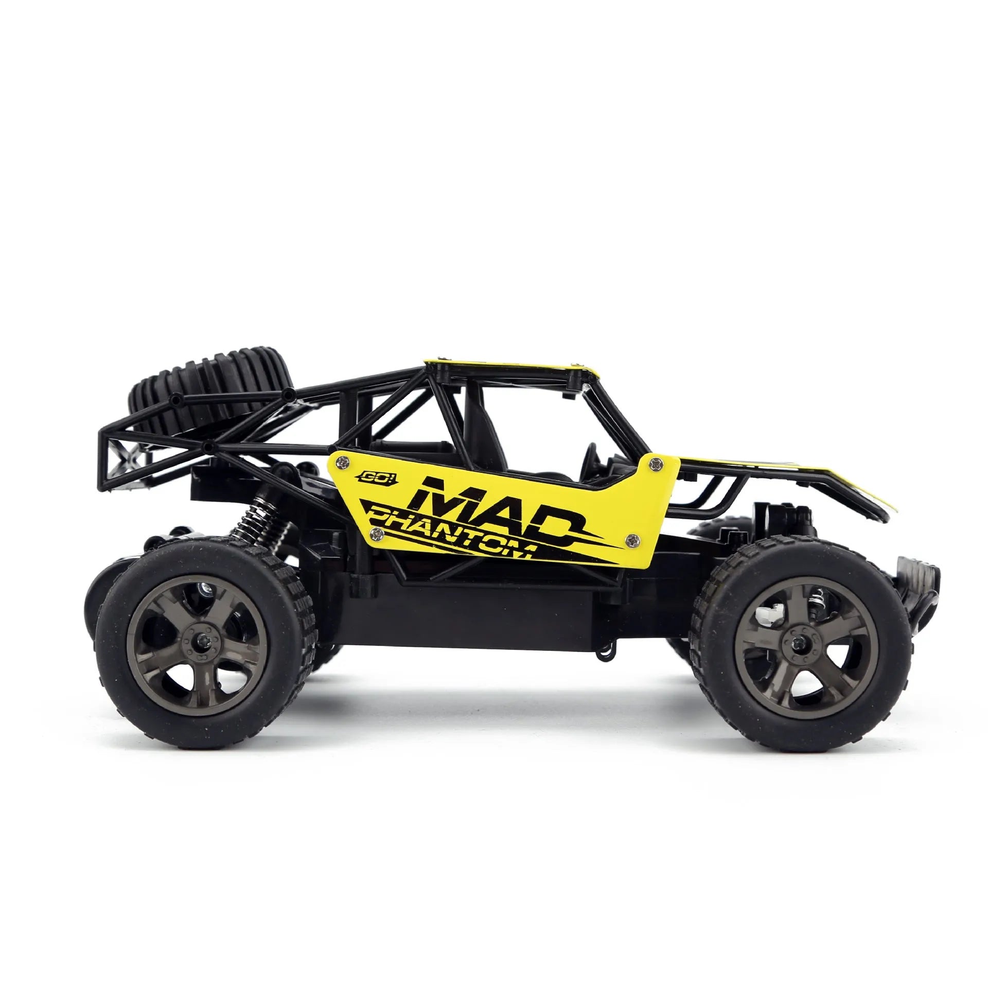 Blue 1:18 scale remote control off-road drift car with 2.4G transmitter on a track