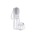 Dual-use dog outing drinking cup in blue, pink or white plastic with 350ml or 550ml capacity options