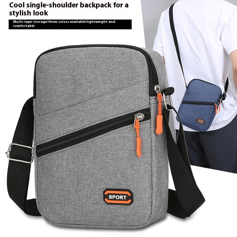 Simple all-match crossbody shoulder commuter bag in Oxford cloth with ultra light design for leisure travel