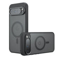 Magnetic Black phone case for Google Pixel, matte TPU PC cover with shockproof and anti-fingerprint features