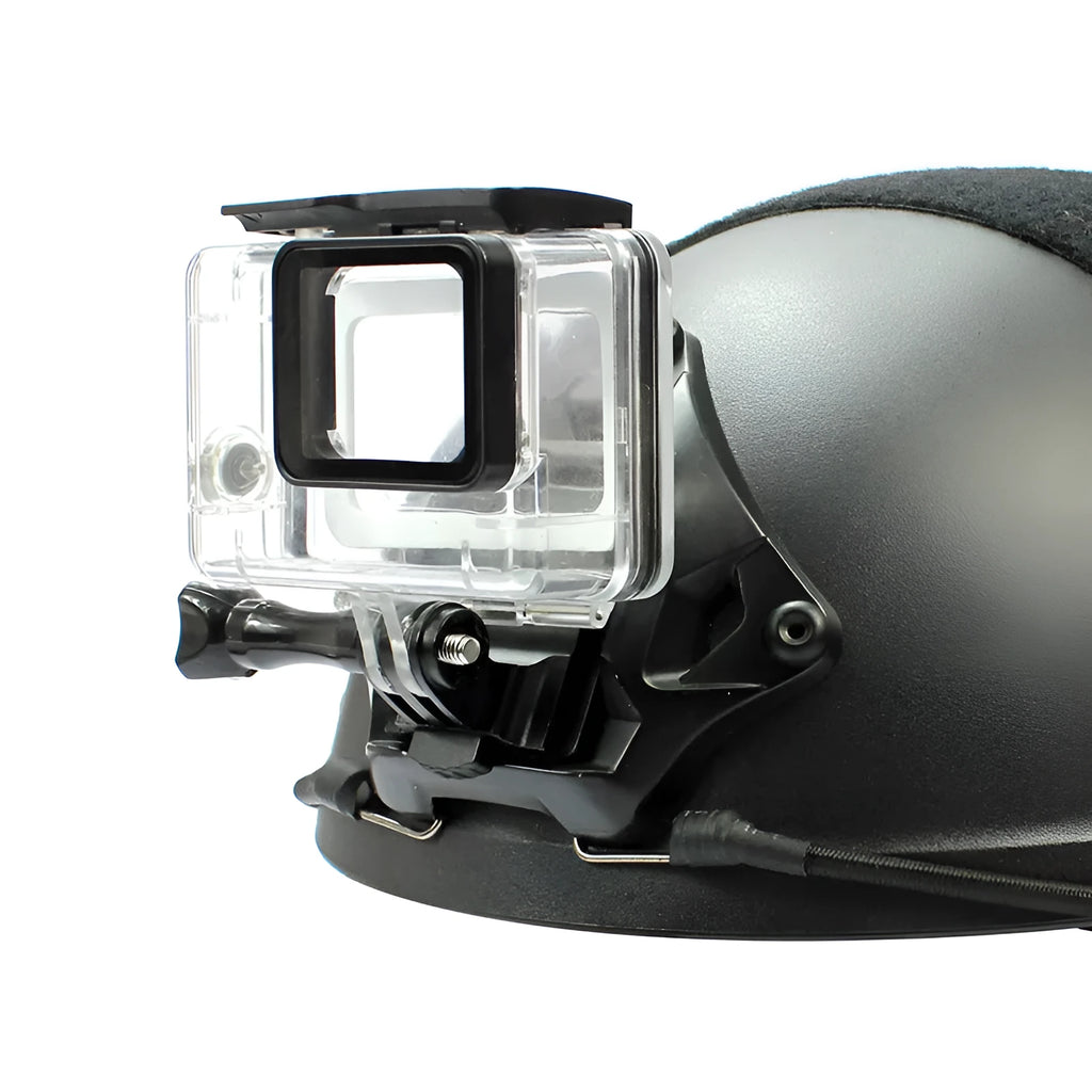 Aluminium alloy helmet mounting bracket for GoPro and action sports cameras