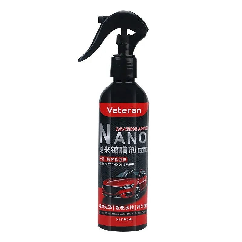 Automotive coating agent spray bottle for car care with quick polishing and water repellent functions