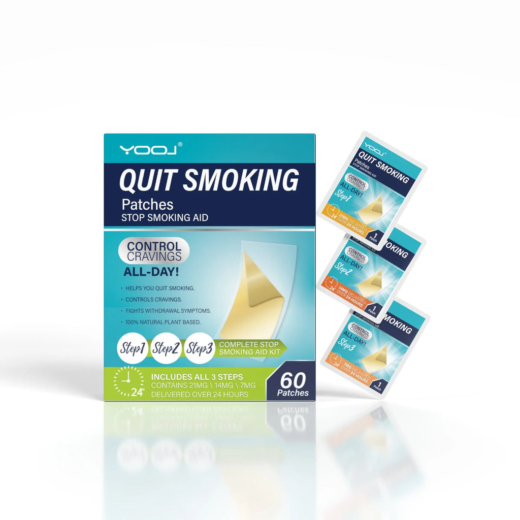 Box of 30 plant extract nicotine patches for smoking cessation.