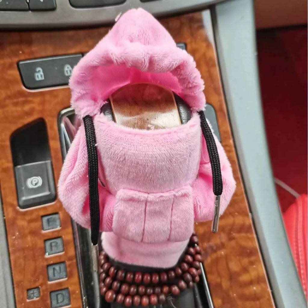 Velvet car gear handle sleeve cover in various colours on vehicle gear shift