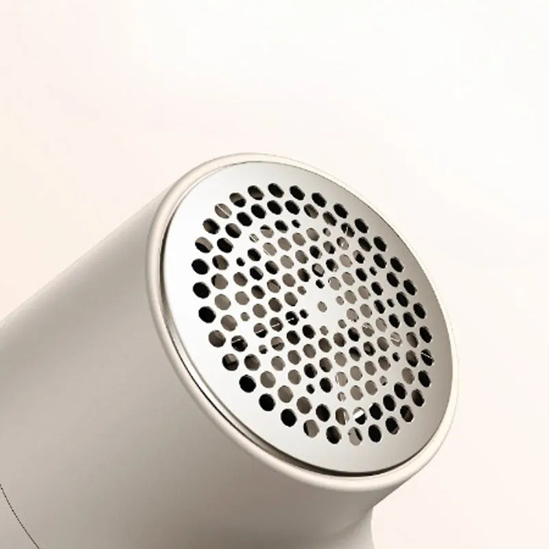 White electric fabric lint remover with LED display and USB charging port