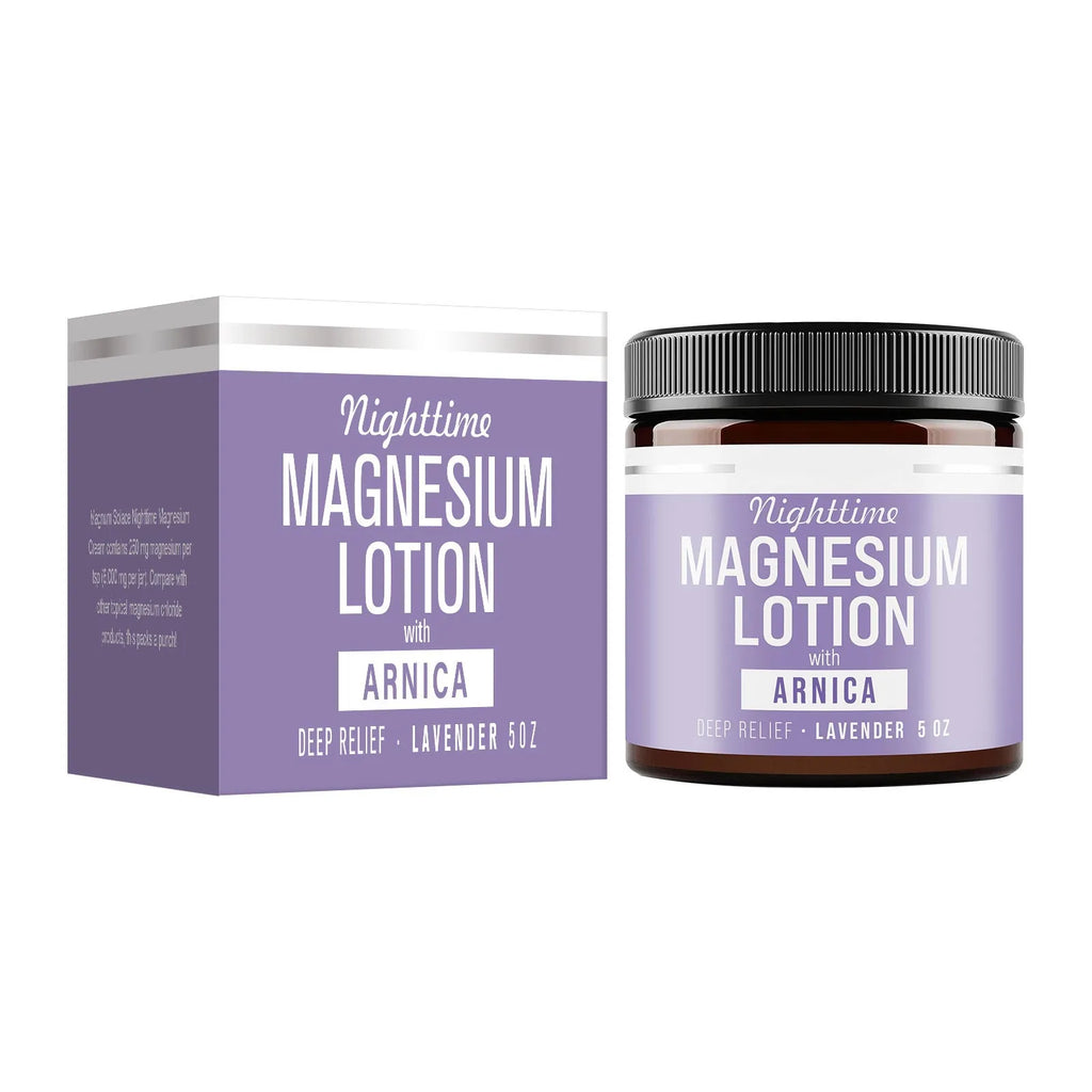 Magnesium body butter cream container measuring 7.1cm with 150ml content and shea butter formulation