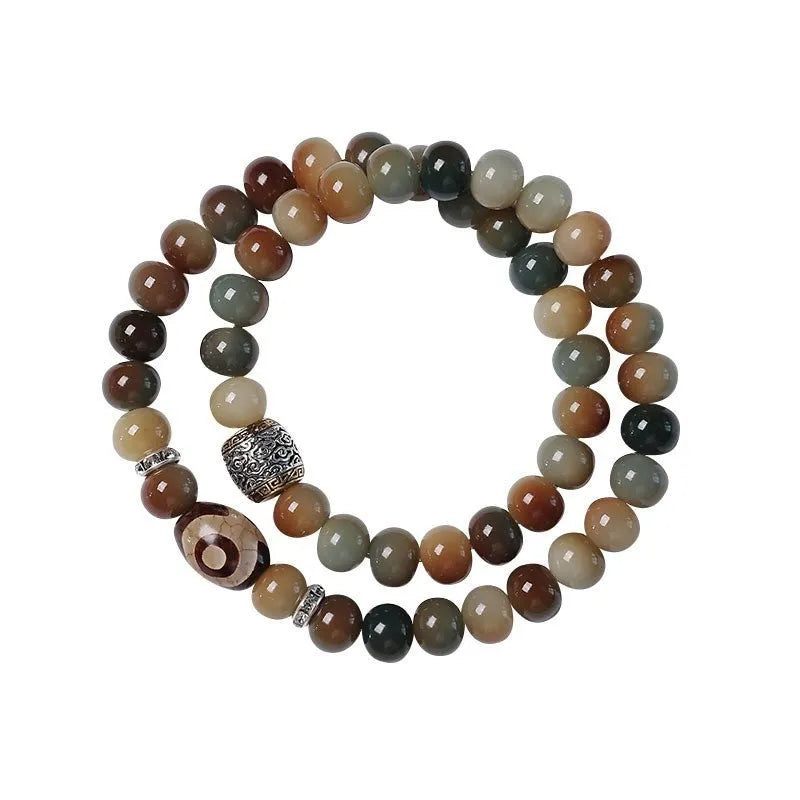 108 bead Bodhi seed mala bracelet, 10mm beads, Dunhuang Duobao gradient Begonia Fire Lotus, unisex ethnic style