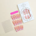 Super long French manicure nails with spot drill detailing and bow accent in XB-70-48 colour