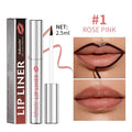 Matte finish pointed toe lip liner with tear and pull design shown in five colour options