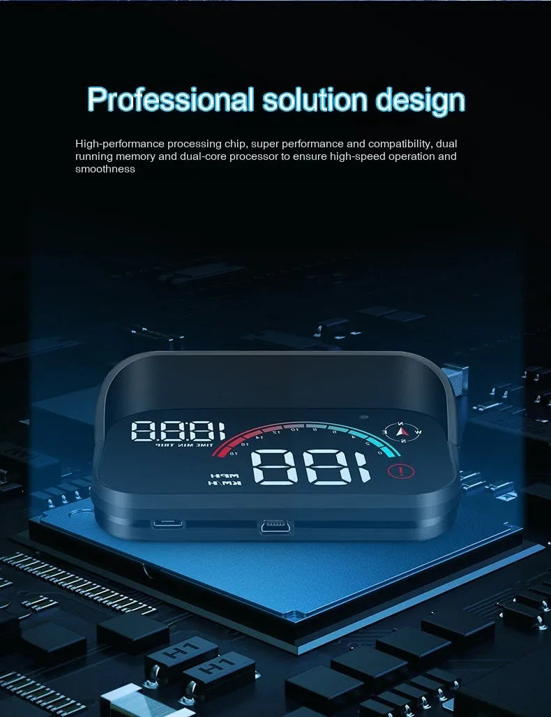 Black universal head-up display car GPS projector unit with USB cable