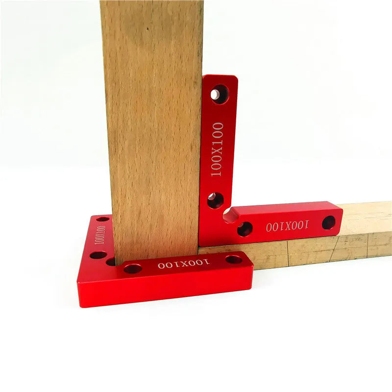 Aluminium alloy woodworking right angle positioning block with scale for jigsaw cuts