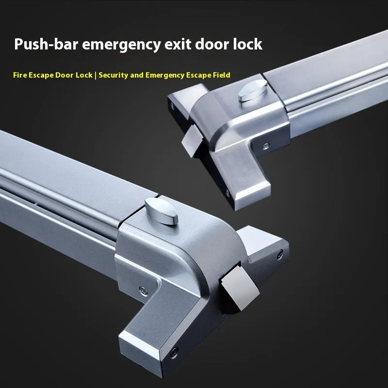 Stainless steel push lock with external handle for fire safety doors up to 65cm wide