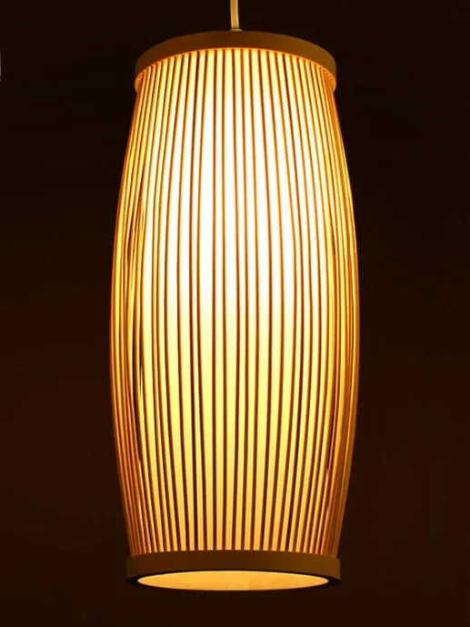 Southeast Asia bamboo plait hall staircase decoration lamp with E27 holder, 15cm diameter, 35cm tall