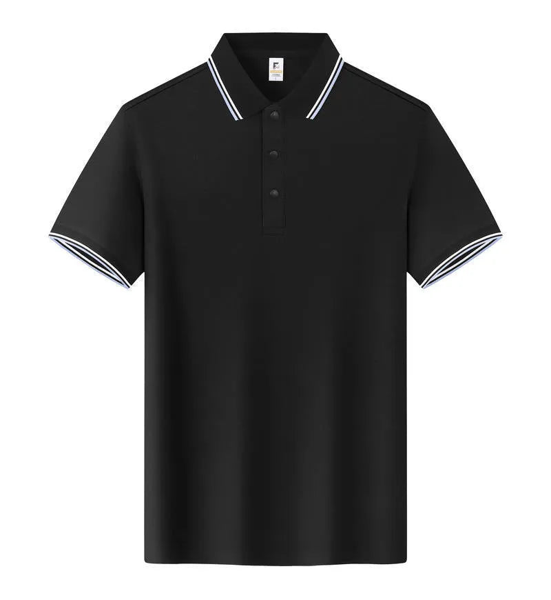 Lapel work short sleeve t-shirt in long-staple cotton available in multiple colours