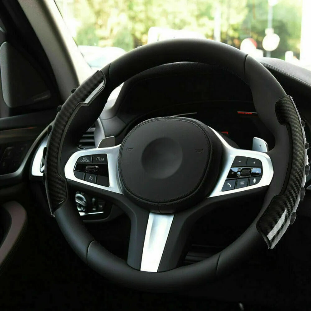 Steering wheel anti-skid sleeve in carbon fibre black with 38cm diameter for car models