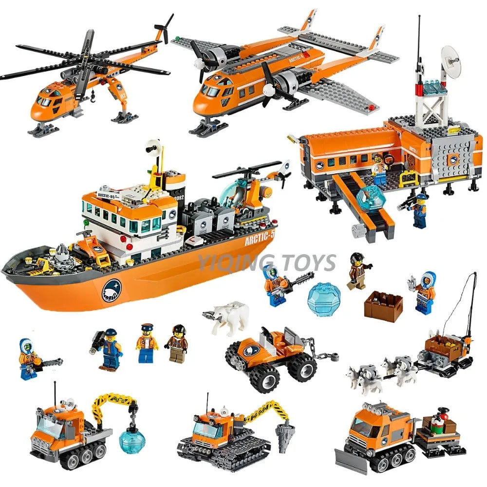 Arctic icebreaker fleet building blocks set with 760 pieces and box size 50x39.5x8.5cm