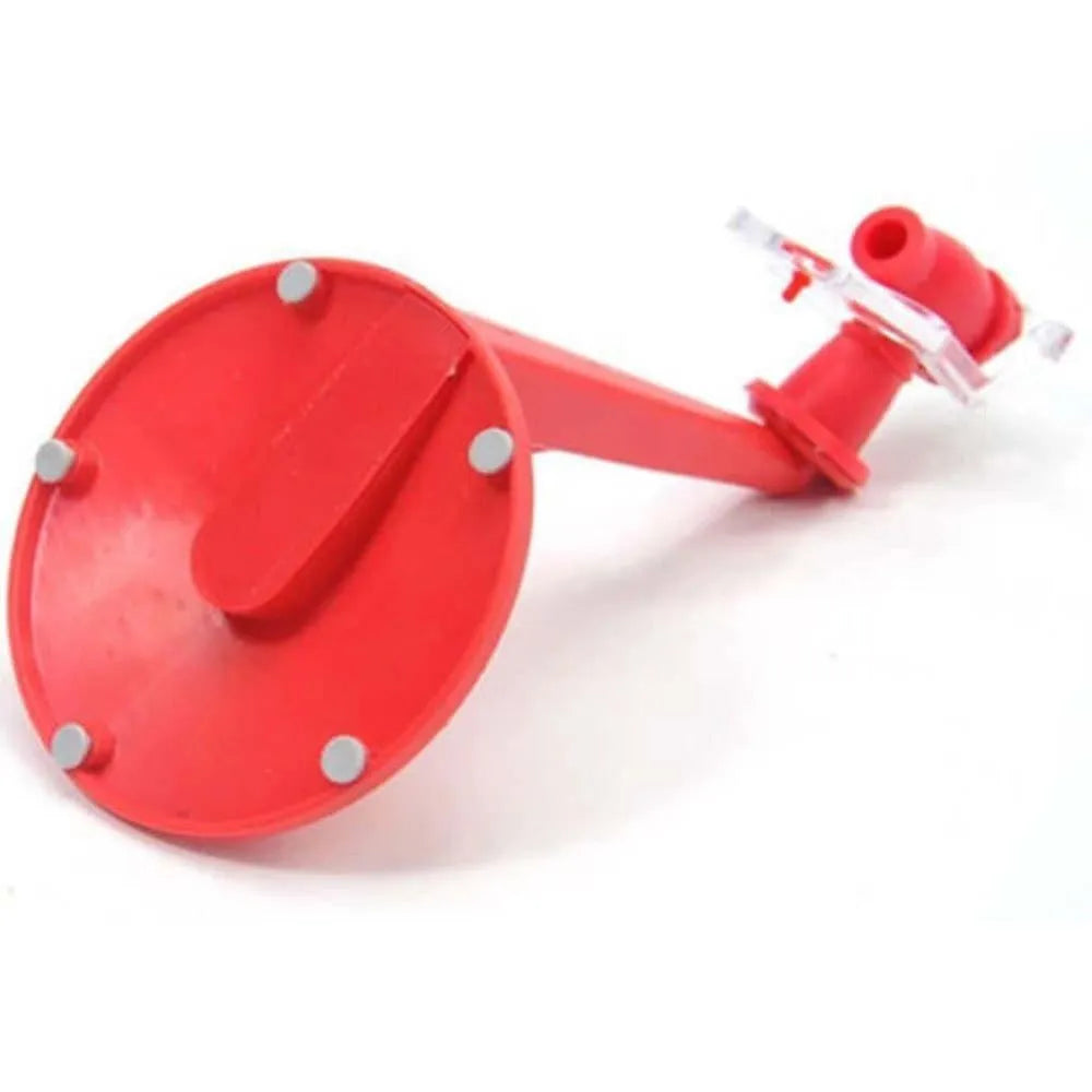 Red plastic Magic Tap soda dispenser for 2-litre bottles with push-in serving mechanism