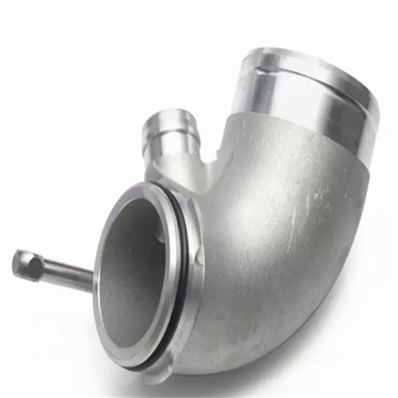 Black aluminium alloy 90-degree turbocharger inlet elbow pipe for modified car engines