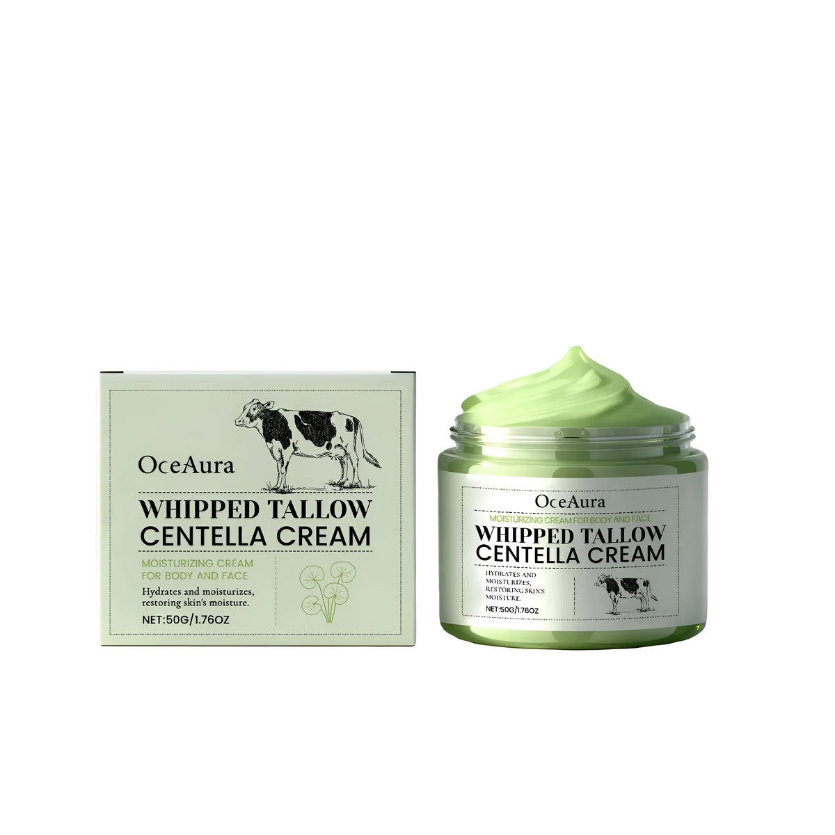50g Talcum Asiatica moisturizing cream with Centella asiatica and mint extract in a single cream unit