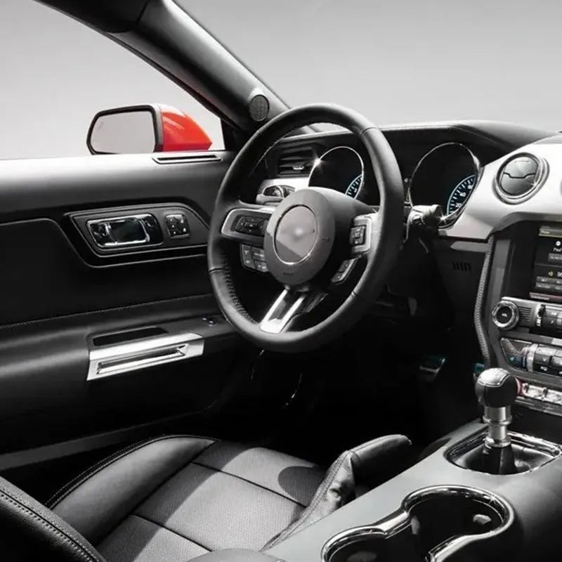 Three-piece ABS plastic steering wheel decorations with carbon fibre pattern design for car interior customisation