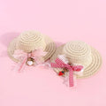 Handmade adjustable bowknot pet hat for dogs and cats in cartoon style with paper material