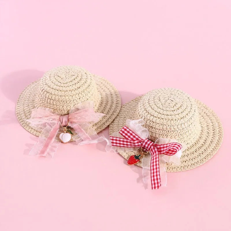 Handmade adjustable bowknot pet hat for dogs and cats in cartoon style with paper material