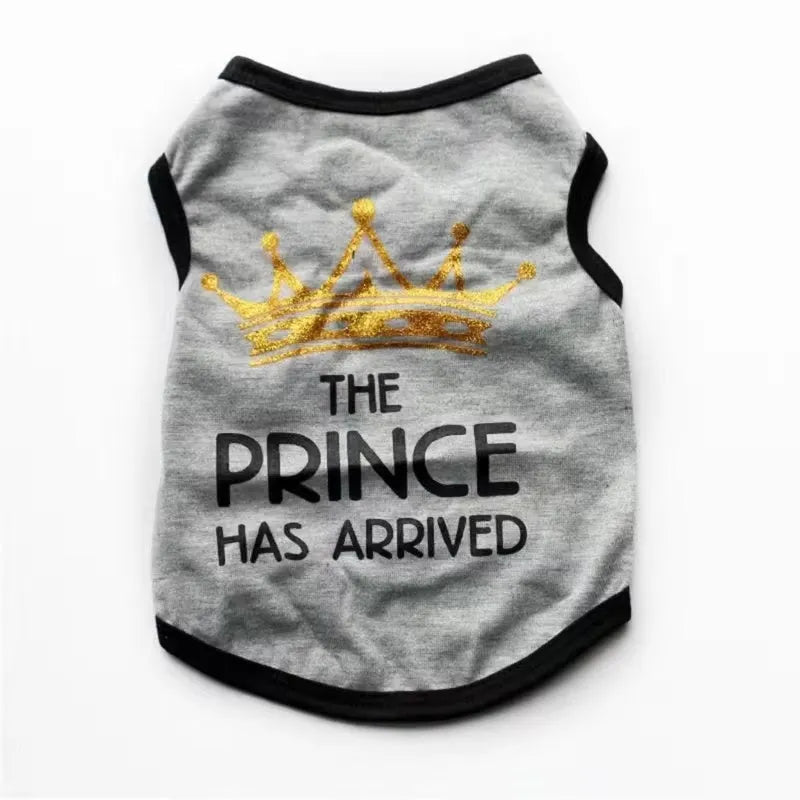 Cotton puppy vest for spring and summer in blue colour option with casual styling