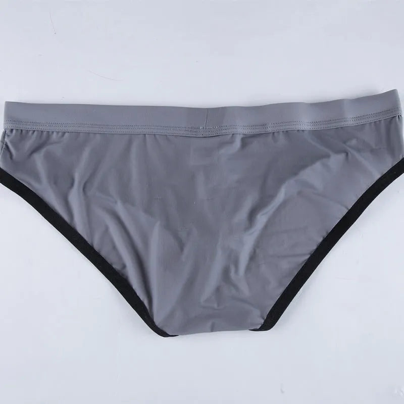 Men's Ice Silk Bazooka Briefs in Army Green colour showing bullet separation design and mid-waist fit